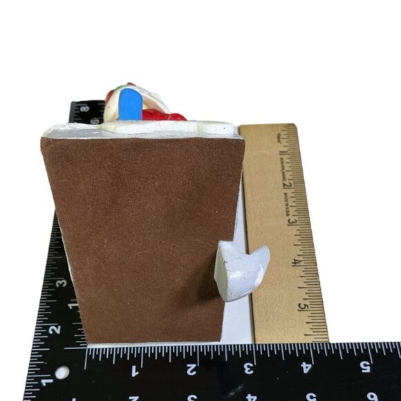 Vintage Cast Iron Stocking Holders Santa Clause Ribbon Candy Holiday Red 2 PC - Picture 3 of 15